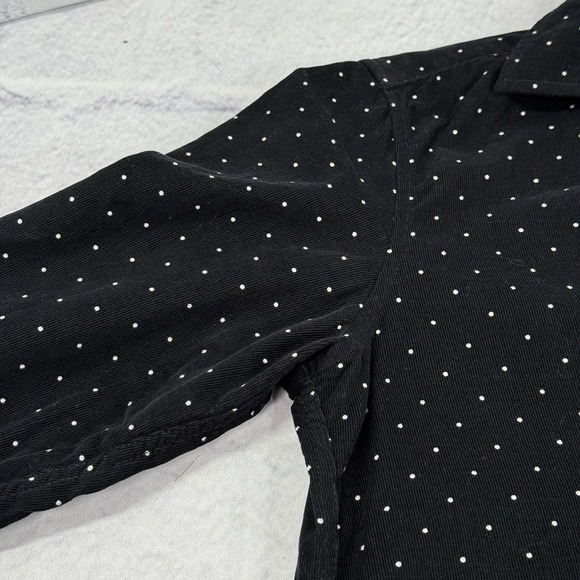 Frank & Eileen FRANK Shirt Size XS Black Corduroy Polka Dot Button-Up Cotton - Picture 16 of 16